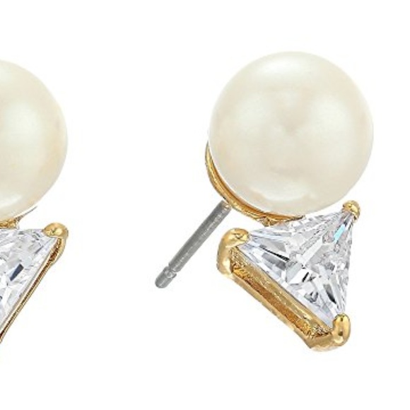 Kate Spade Bright Triangle Pearl Stud Earrings - Picture 4 of 6